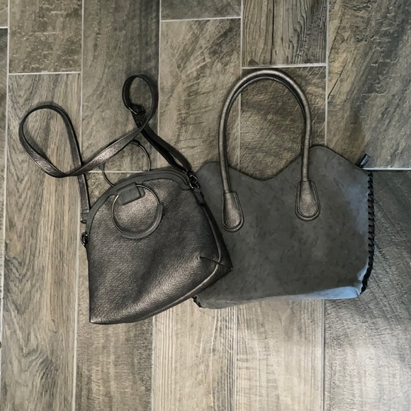 Treska Handbags - Like New Steel Gray Treska Handbag & Crossbody Bag